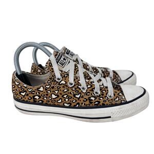 Converse Chuck Taylor All Star Sneakers Unisex M4/W6 Gold White Leopard Print‎
